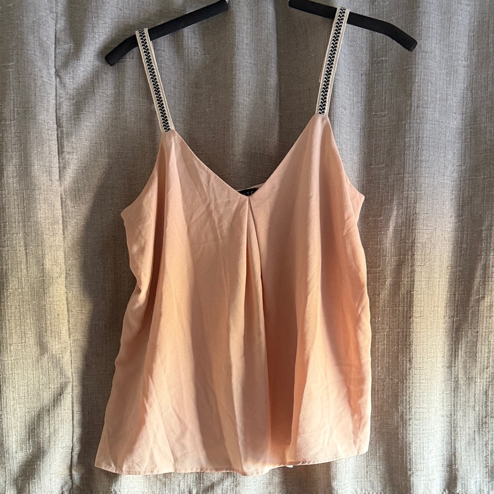 1. State Light Peach Sleeveless Blouse M